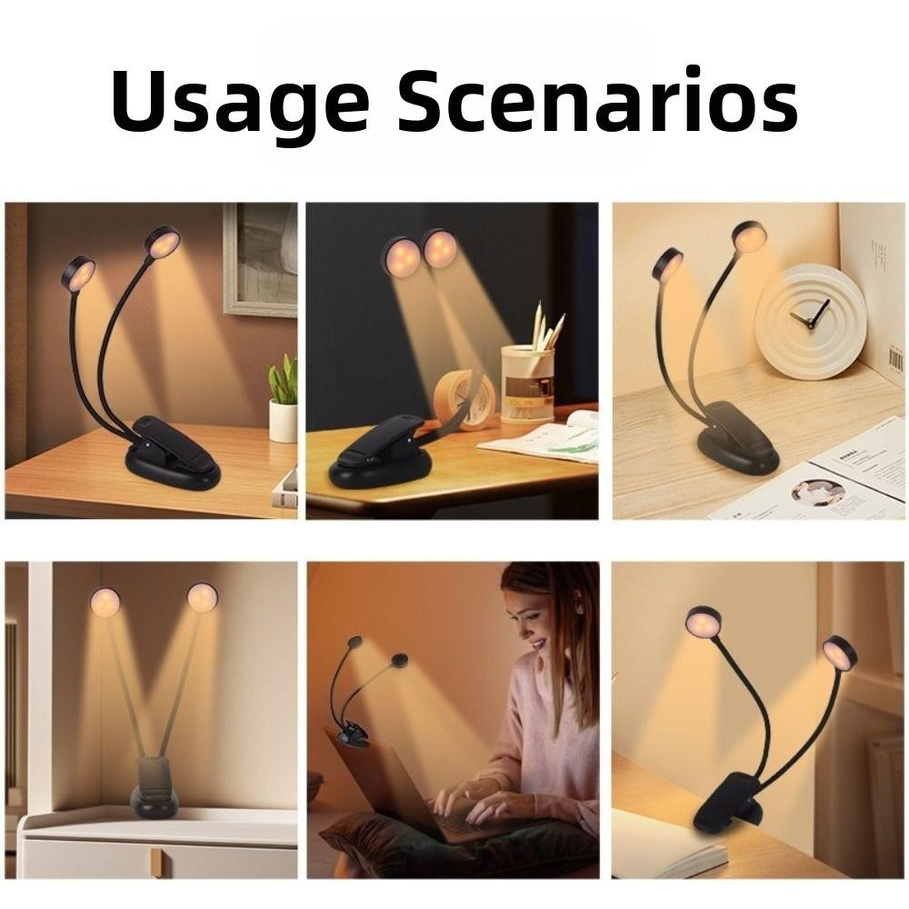 Flexible Gooseneck Design LED Clip on Reading Light Mini Desktop Table Lamp  Bedroom Reading