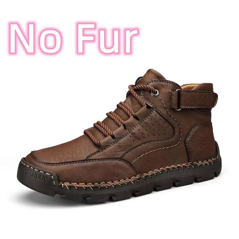 New Leather Basic Boots Outdoor Antiskid Man Casual Shoes Handmade Comfy Rubber Men Treking Footwear All-match Hiking Mens Boots