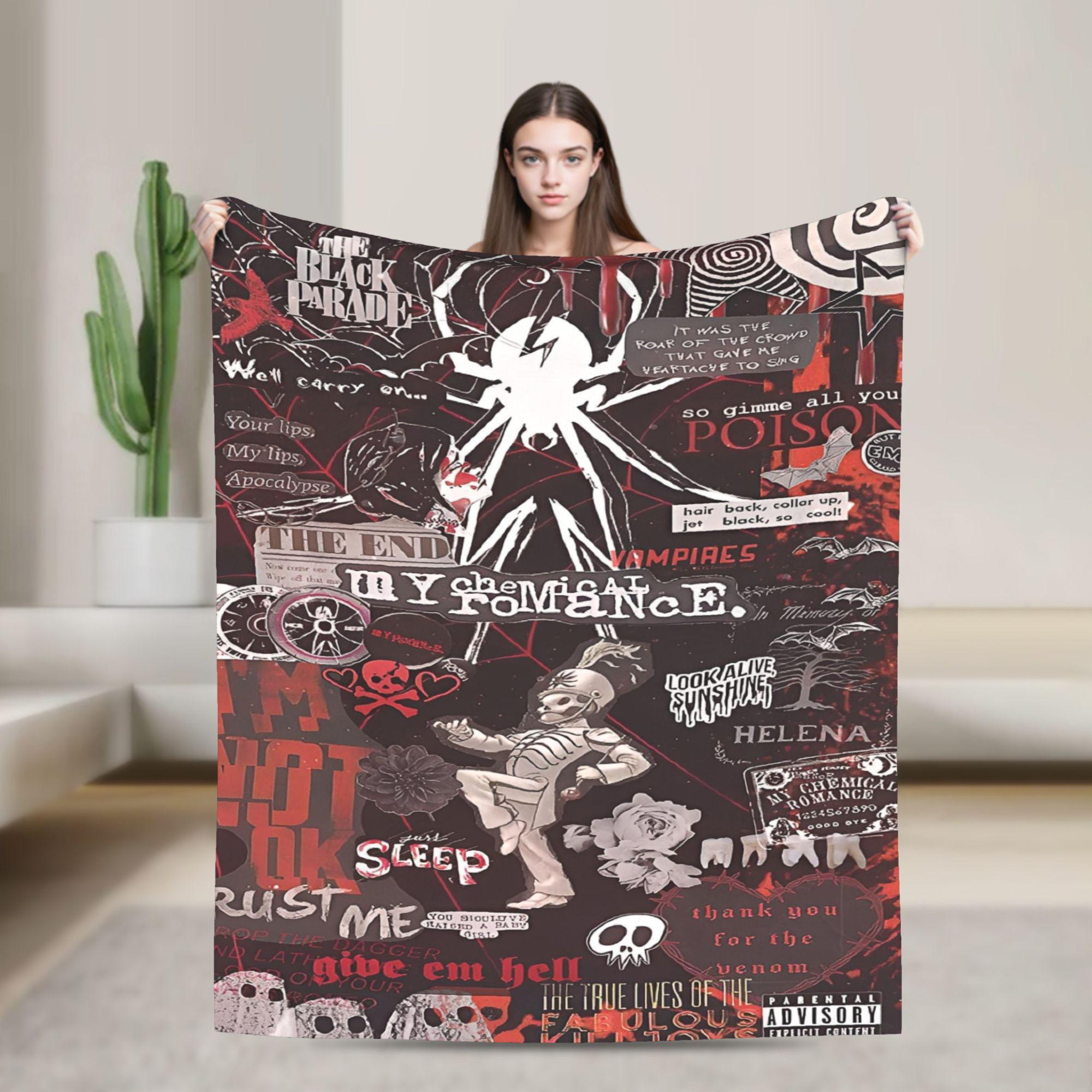 

MY CHEMICAL ROMANCE Rock Pop 80s Concert Band Blanket Flannel Throw Blankets Bedding Couch Decoration Lightweight Bedsprea 75x90cm