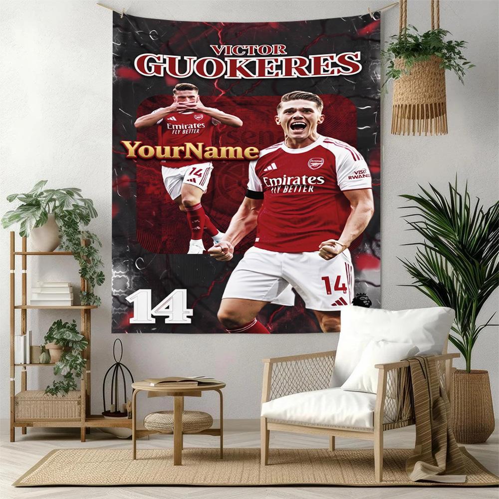 Arsenal Custom Your Name Wall Decor Tapestry Art For Pet Memorial Birthdaywedding Party Backdrop Family Gift