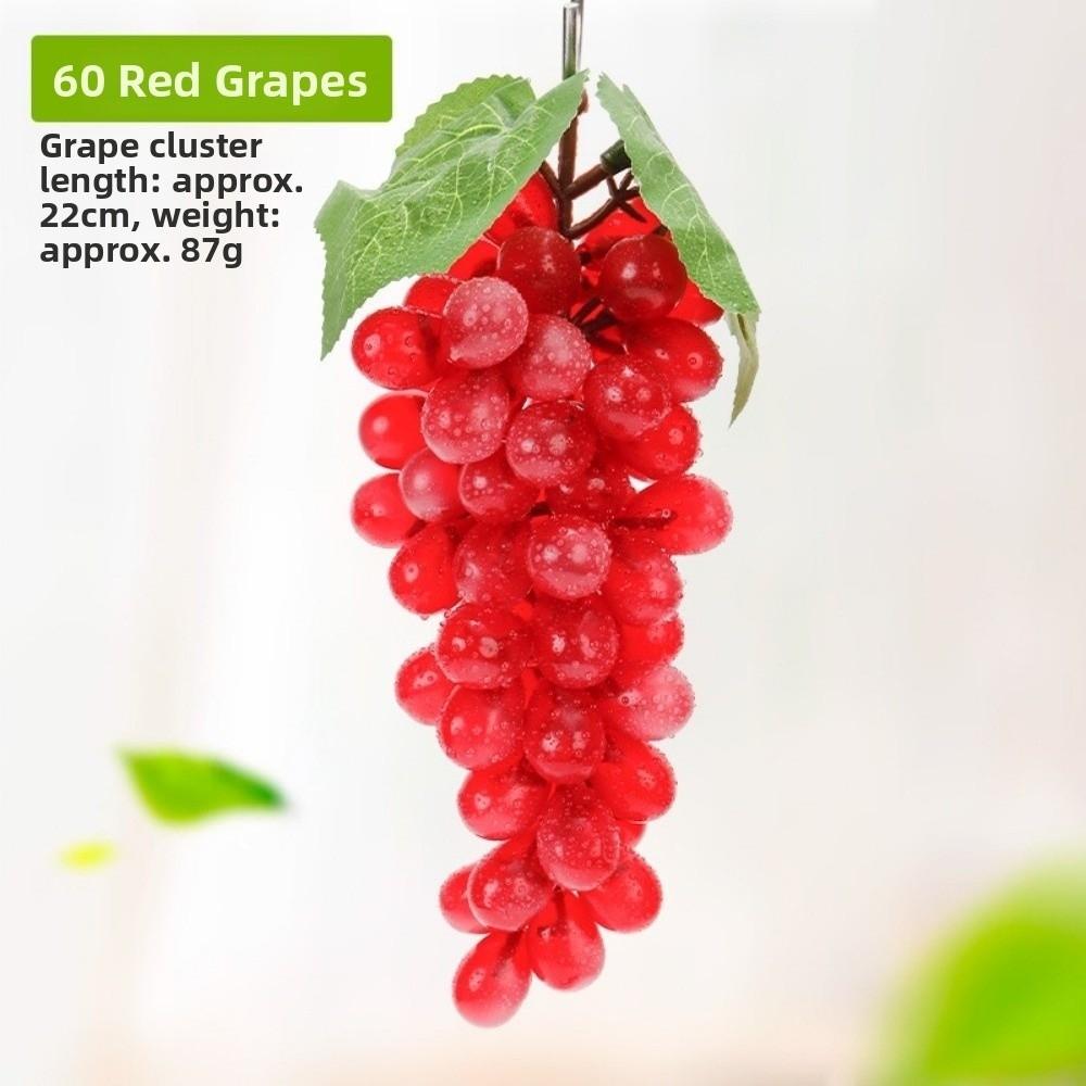 Realistic Artificial Grapes Bunches Decorative Simulation Artificial Faux Fruits Green Grass Fake Grape Bundles