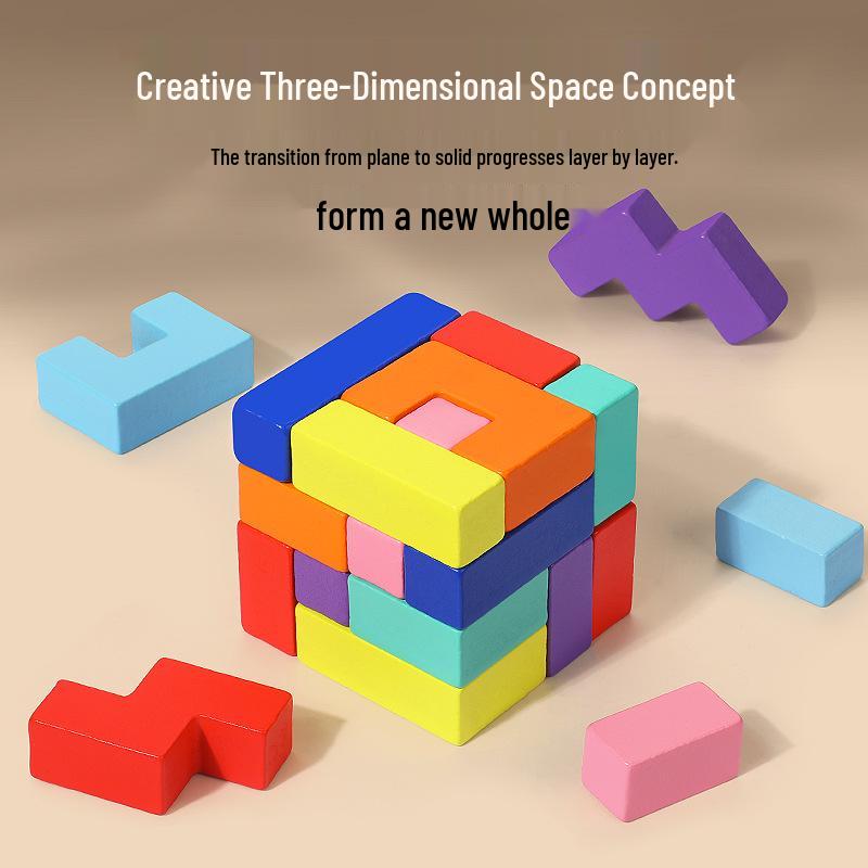 Children's Large Tetris Building Blocks Puzzle for Early Education and Development