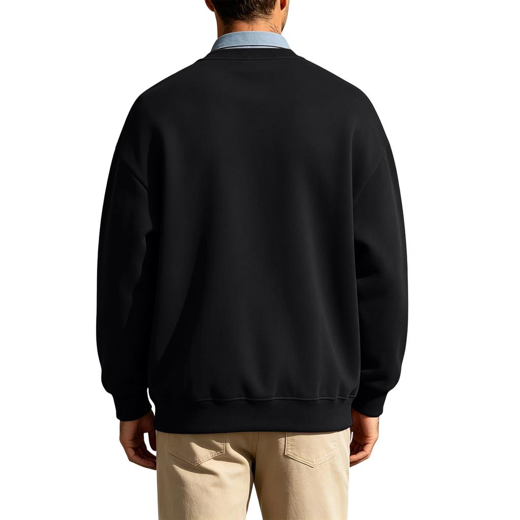 Heren Kleur Ronde Hals Lange Mouwen Sweatshirt Casual Losse Pasvorm Pullover