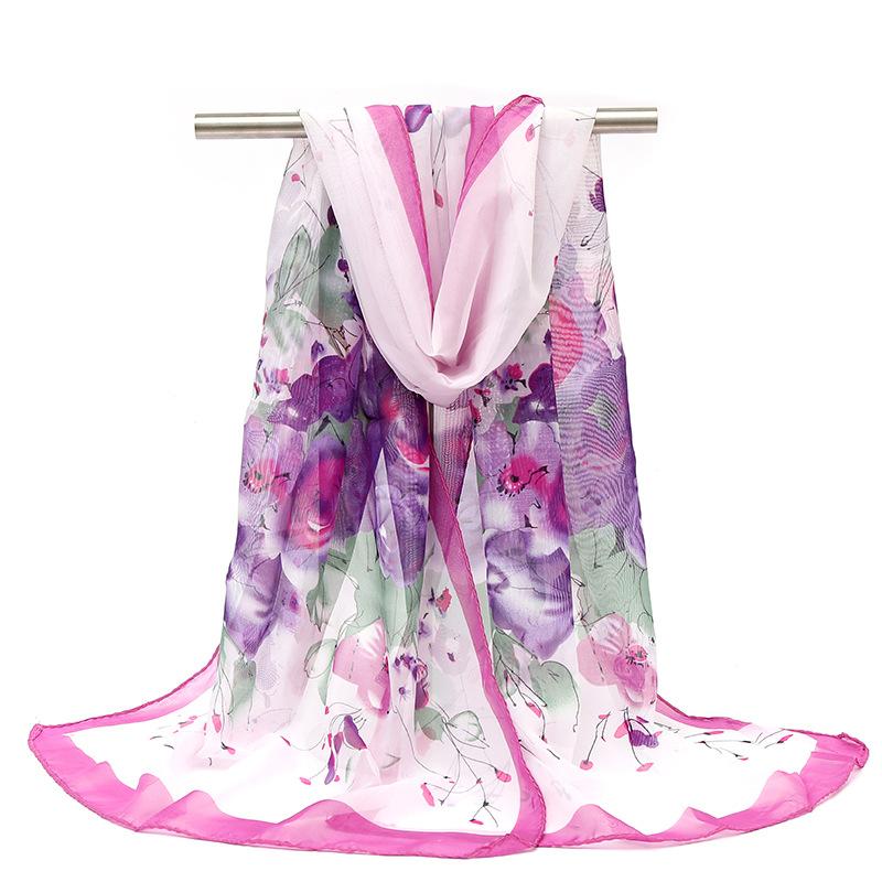 

Весенние модели женских принтованных шарфов павлин шифоновый шелковый шарф тонкий шелковый шарф шаль пляжное полотенце солнцезащитный крем новый 160*50cm