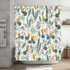 Modern Floral Shower Curtain Waterproof Home Decor Bathroom Accessories White Yellow Green Red Blue Print