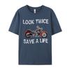 Look Twice Save A Life Motorcycle Bike Safety Fitted Limited Edition 1974 Tshirts Autumn Tees For Unisex TeeShirts Fitness Tight