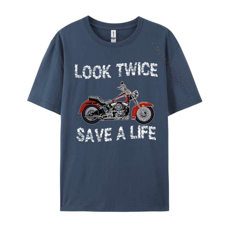 Look Twice Save A Life Motorcycle Bike Safety Fitted Limited Edition 1974 Tshirts Autumn Tees For Unisex TeeShirts Fitness Tight