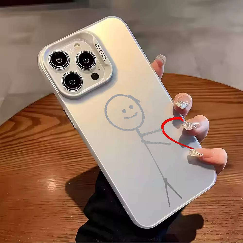 Line C-Couple wallpapers Phone Case Color Silver Shell For IPhone 17 16 15 14 13 12 11 Pro Max Plus
