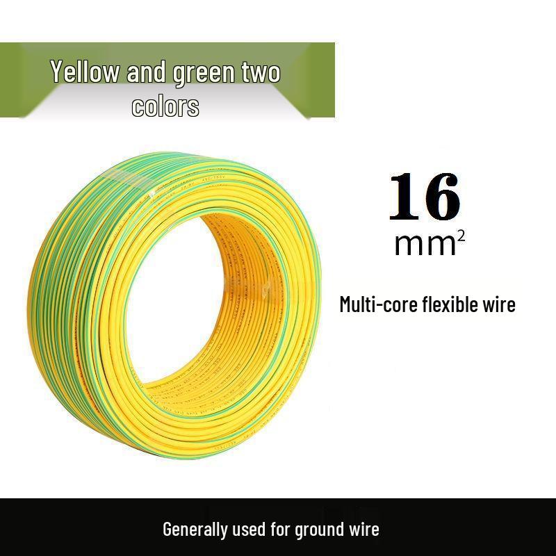 Yellow-Green Bicolor Multi-Strand Soft Ground Wire (4-35 Sq) Copper-Clad Aluminum Photovoltaic.