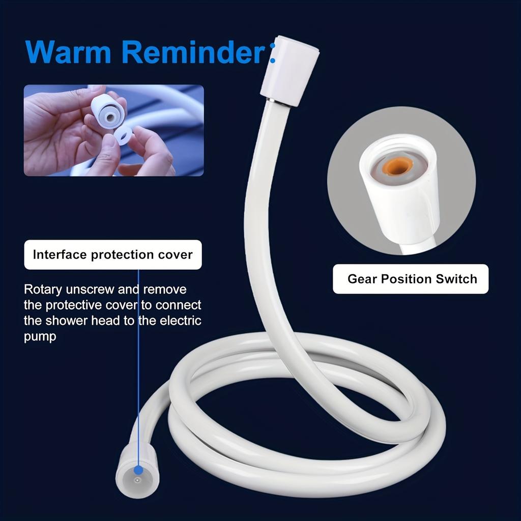 Portable Rechargeable Electric Shower Pump for Outdoor Camping, Hiking & Car Cleaning - Lightweight Watering System with Handheld Shower Head, Hose