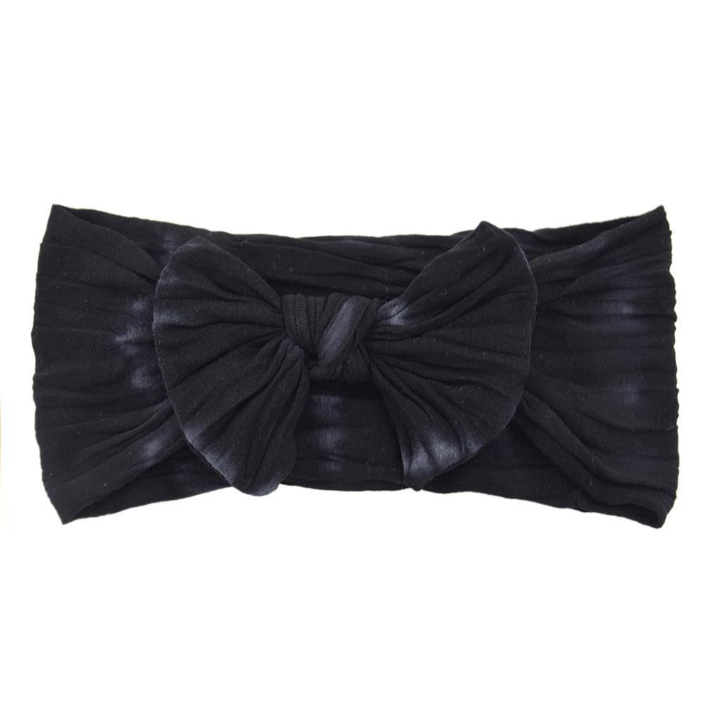 Baby Hair Accessories Tie-Dye Nylon Bow Children'S Headband Super Soft Wide Headband Baby Stockings Headband