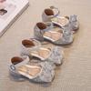 Bow High Heel Girls' Sandals: Summer Closed-Toe Crystal Princess Shoes 2025 - Soft Sole for Comfort