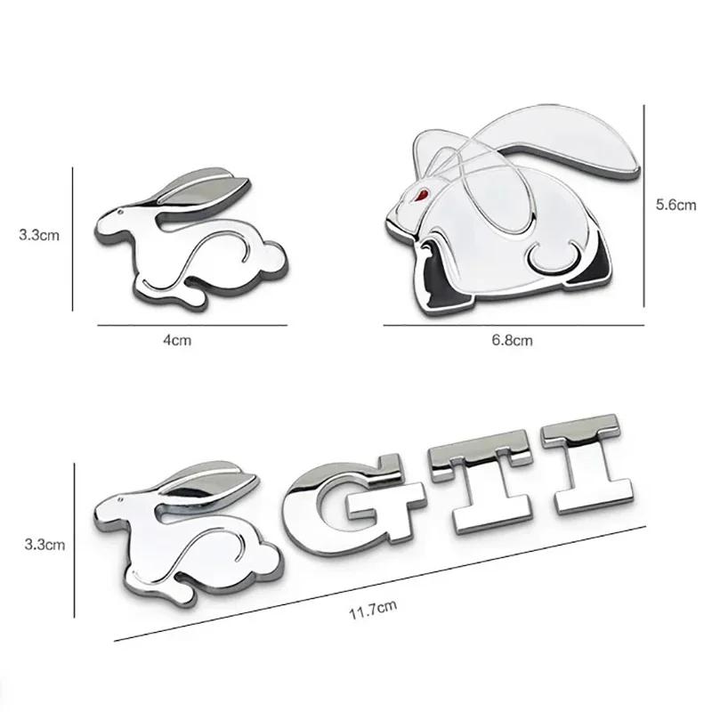 opq1 1Pcs Car Accessories Grille Badge Sticker Rabbit GTI Logo Decal For VW GTI Polo Golf Passat  Scirocco Jetta Tiguan Beetle Touran