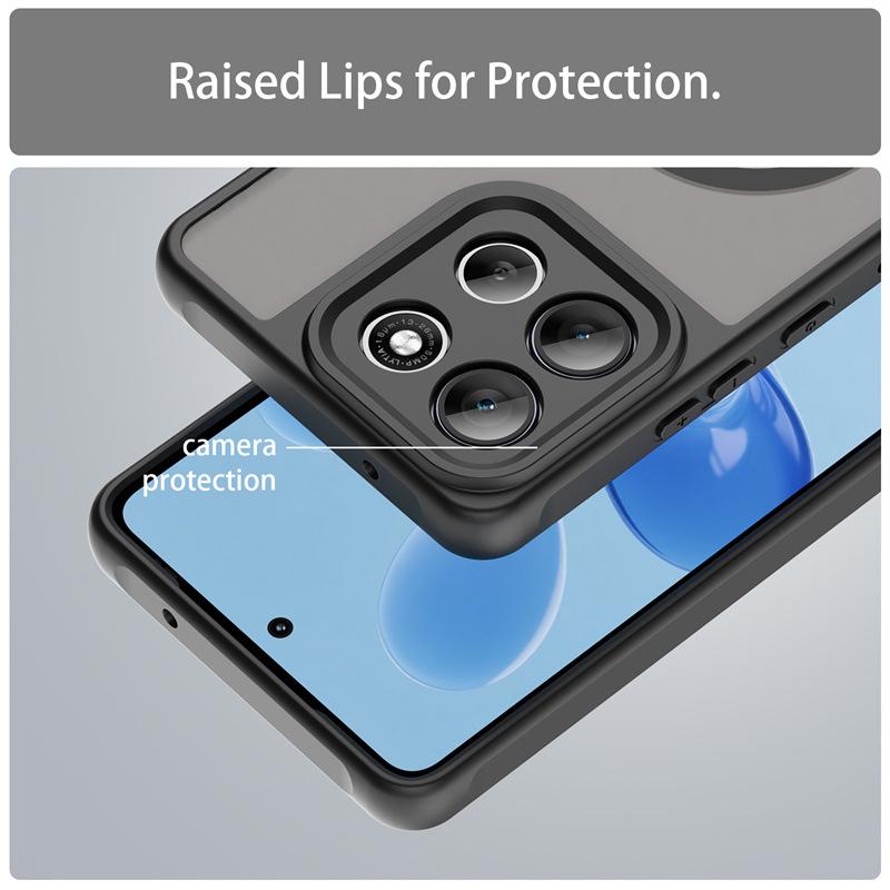 Matt Bőrfogású Mágneses Telefon tok Motorola Edge 2025-höz, Féláttetsző G56.