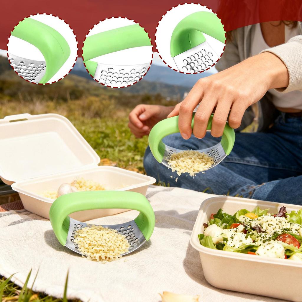 Stainless Steel Garlic Press Crusher Manual Garlic Chopper Garlic Chopping Tools Fruits Vegetables Home Kitchen Gadget