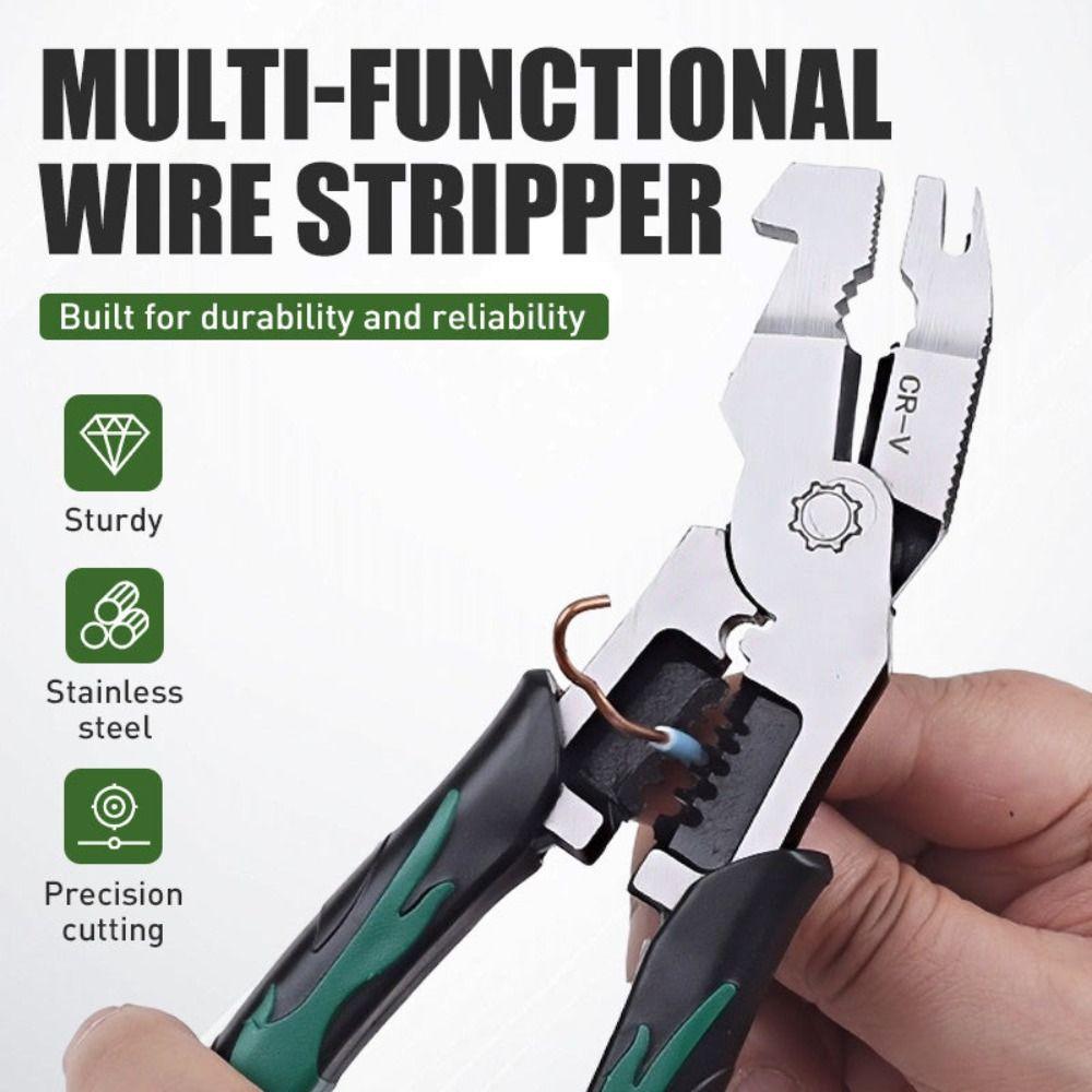 Sturdy Wire Stripper Heavy Duty Electrical Crimping Pliers Hand Tool Cable Cutter  Home Use