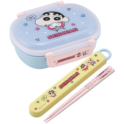 Skater Kids' Lunch Box, 1 Tier, 360ml, with Inner, Dome-Shaped, Fluffy Meal Container, Antibacterial, Made in Japan, Crayon Shin-chan Design, 23 (QAF2