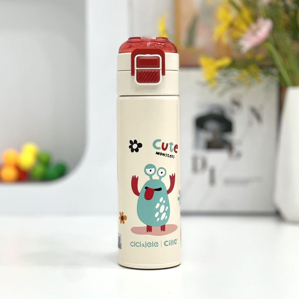 400/500ml Children's Insulated Bottle Stainless Steel Cartoon Pattern Drinking Cup Leak-Proof Water Bottles