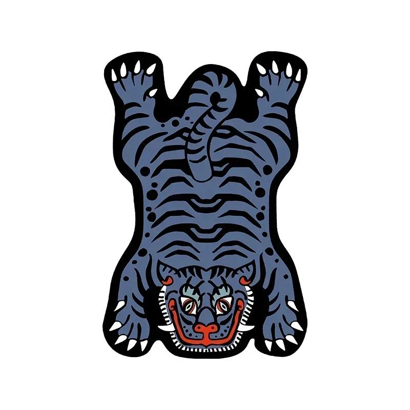 Bedroom Carpet Anti-slip Dirt-resistant Wear-resistant Living Room Rugs Tiger Interesting Pattern Home Decoration Floor Mat
