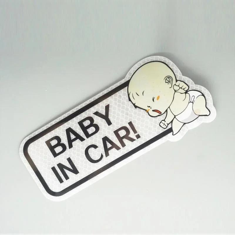 

Reflective Baby Kids Safety Warning Signs Stickers Lovely Cartoon BABY IN CAR Window Bumper Car Sign Decal Sticker белый