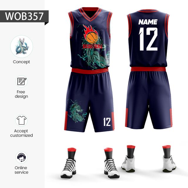 Sublimation Custom Adults Basketball Uniform Personalized 100% Polyester Breathabale Basketball Jersey Sportswear Shirt for Men
