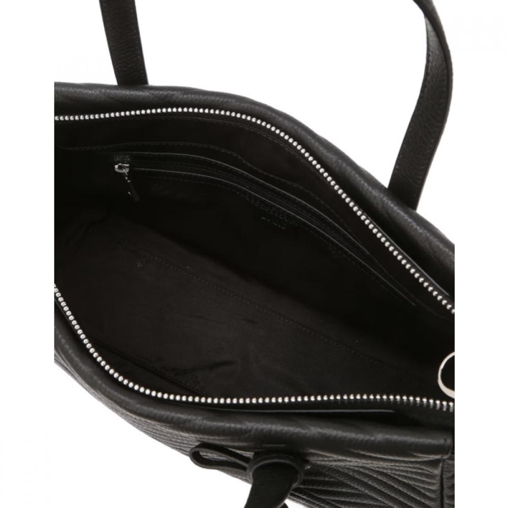 Daks Black Cowhide Tote Bag With Logo Dcba6f373bk
