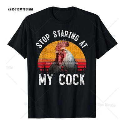 Camiseta Divertida de Pollo Gallo Deja de Mirar Mi Polla Regalo Camiseta