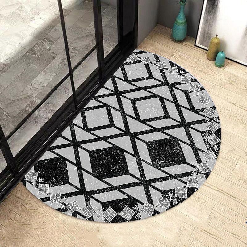Simple Nordic Style Semi-circular Bath Mat Non-slip Bedroom Carpet High Quality Absorbent Mat Home Decoration Entrance Door Mats