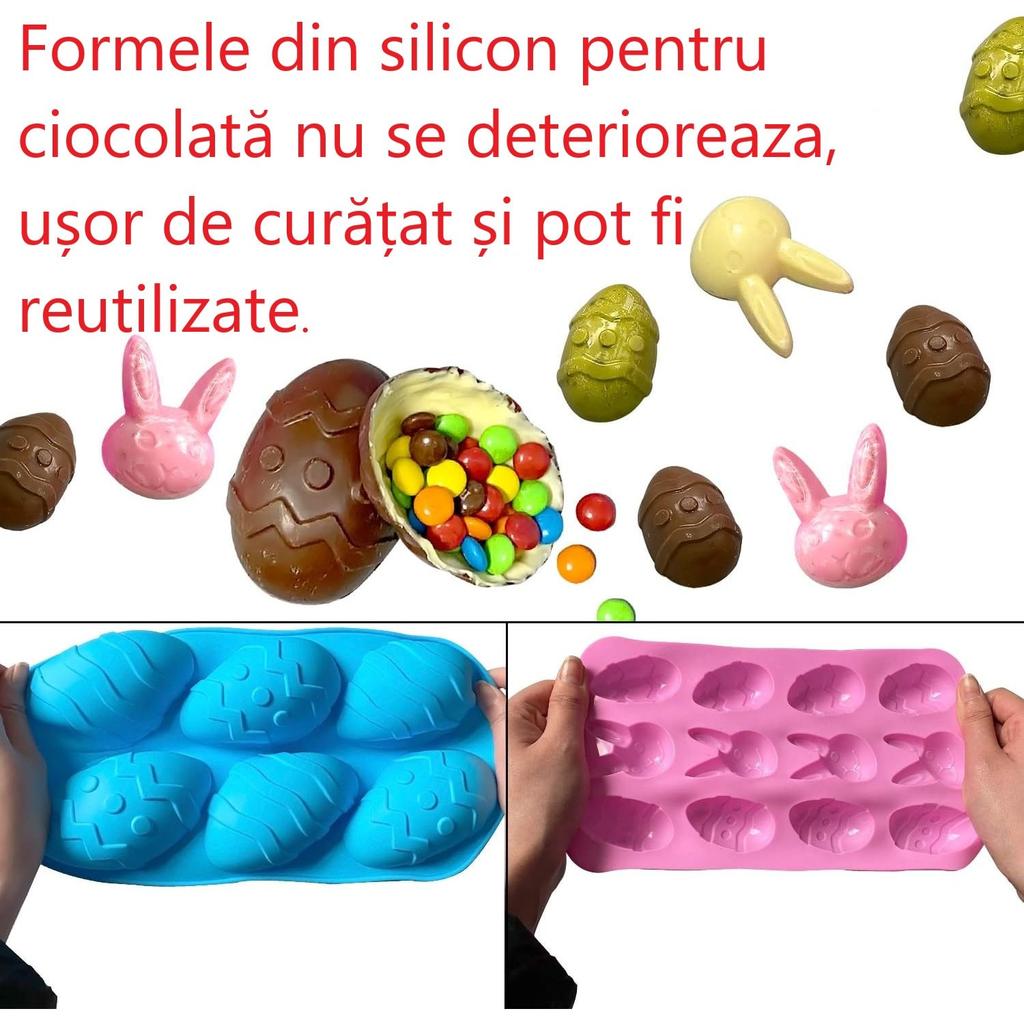 Silicone Chocolate Mold 4 Pack for Pralines, Candies, Jellies, Mousse, Cake Baking Molds Non-Stick Flexible Easy Release