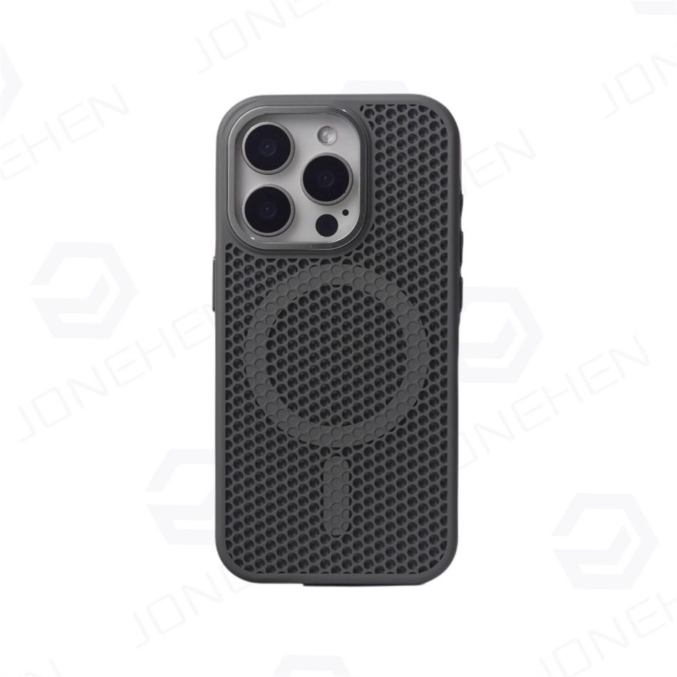 Heat Dissipation Mesh For  Magnetic Wireless Charge Case For For Iphone 16 1 14 Plus 13 12 17 Pro Max Breathable Armor Cover