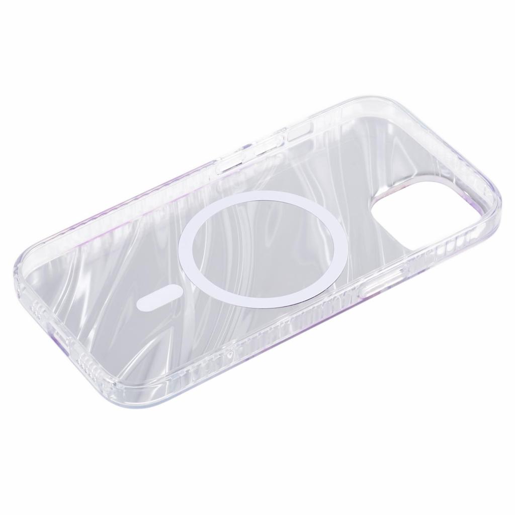 MP Series For iPhone 14 Electroplated Case IMD Pattern TPU+Acrylic Phone Cover Compatible with MagSafe