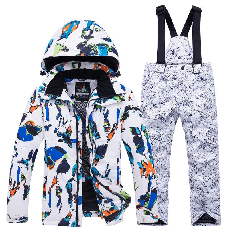 New ski suit boys and girls outdoor sports warm children's tops and pants trendy