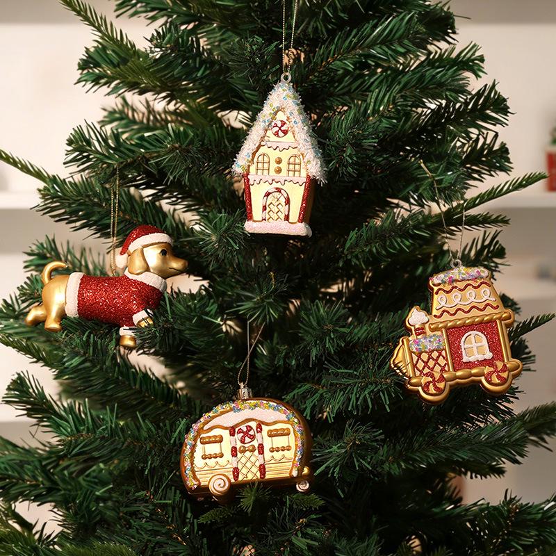 Pink Cartoon Christmas Tree Ornament with Glitter Sequins - Ins Style