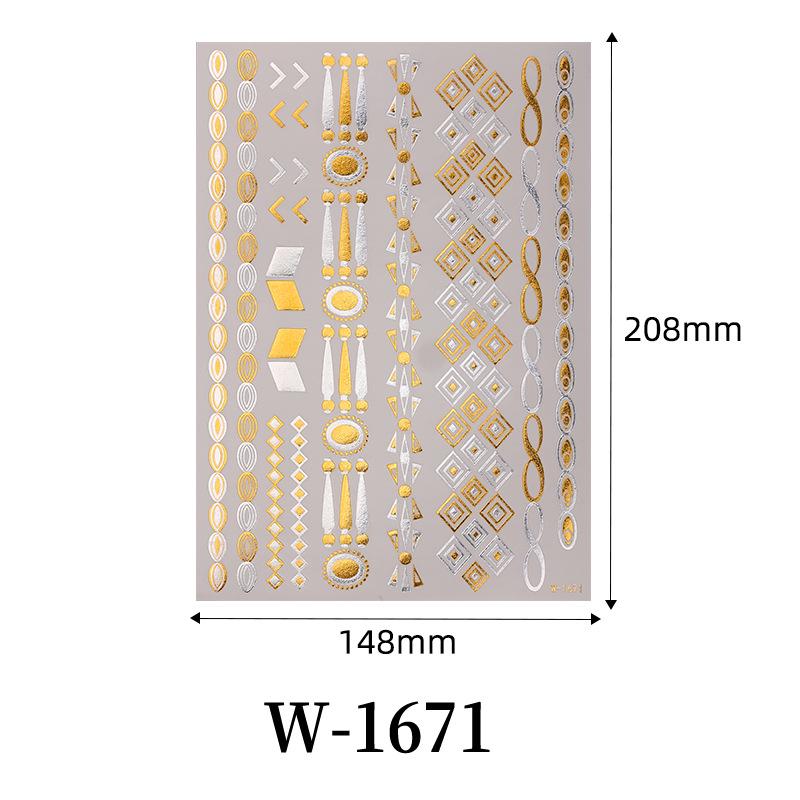 Bohemian Waterproof Gold & Silver Metallic Temporary Tattoo Stickers