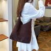 Vintage Style Shoulder Tote Bags For Women Faux Suede Pure Color Crossbody Bag With Lg Strap 2026 New Luxury Designer Handbags
