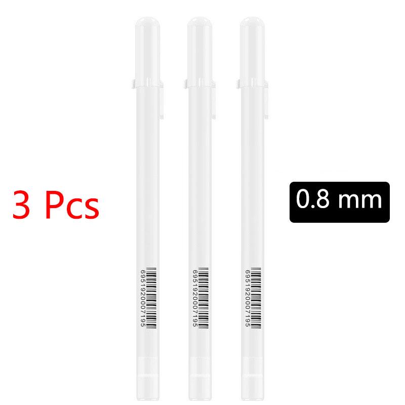 1/3/5PCS White Marker Pens 2.0mm Oily Waterproof White Gel Pen DIY Graffiti Sketching Markers Stationery Wrting School Supplies