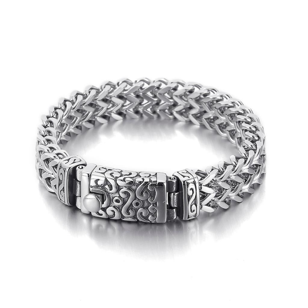 Kalen Punk Jewelry Mesh Bracelet Cuff Bracelet Men Stainless Steel Bracelets Jewelry