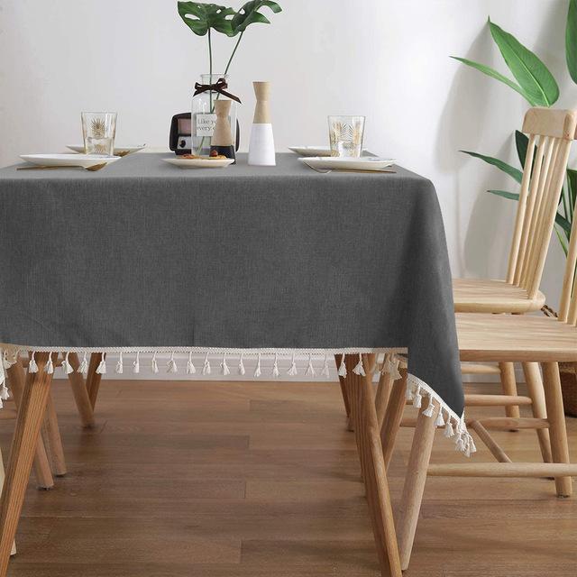 Moderne Uni Rechteckig Rund Tischdecke Mit Spitze Wasserdichte Tischdecke Abdeckung Party Heim Tischdekoration