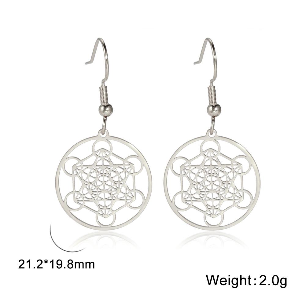 

Archangel Metatron Geometric Earrings for Women Hollow Secret Geometry Charms Amulet Jewelry Drop Dangle Earrings Christmas Gift
