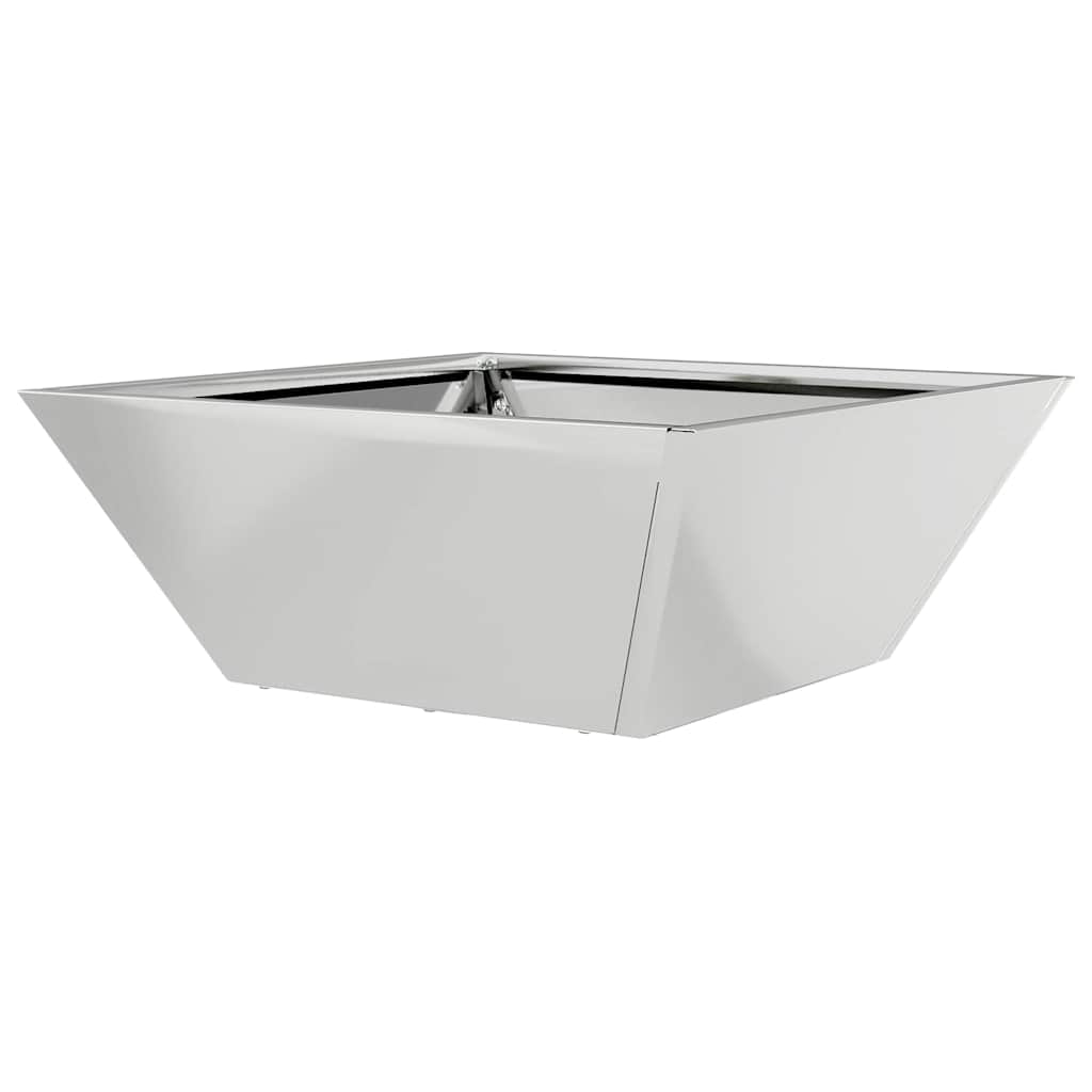Garden Planter Silver 40 X 40 X 15 Cm Galvanized Steel