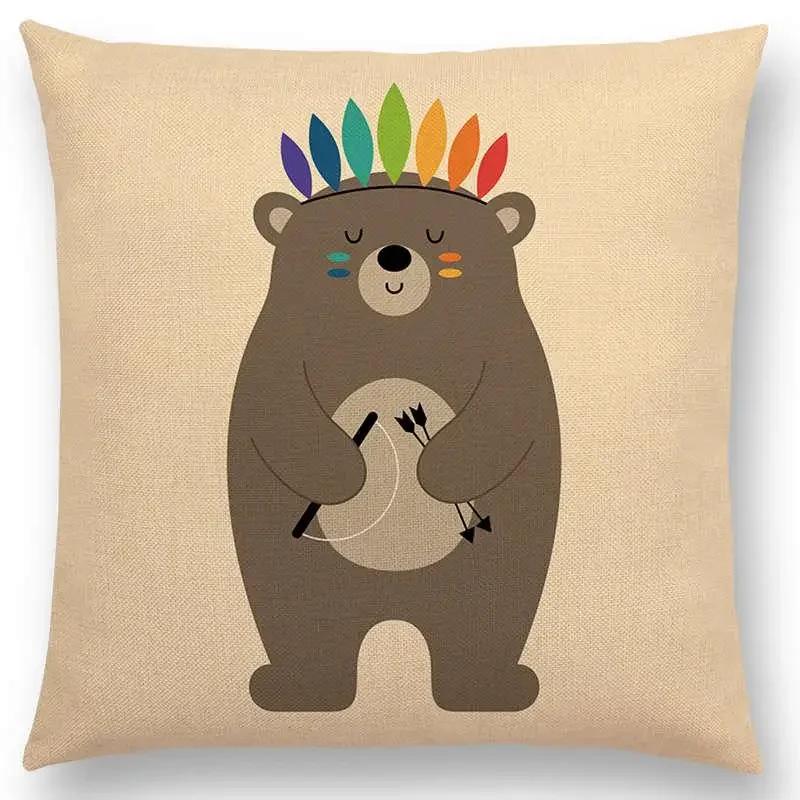Latest Cartoon Animals Interesting Deer Panda Sheep Bulldog Chameleon Colourful Cushion Cover Car Sofa Throw Pillow Case