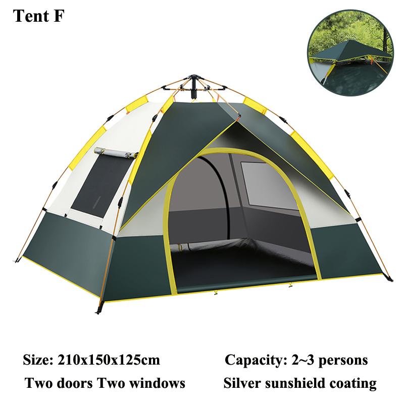 Tente de camping d'extérieur à ouverture automatique rapide, Protection solaire imperméable, Abri de pique-nique sans montage, Espace large pour la famille, Plage, Douce et confortable
