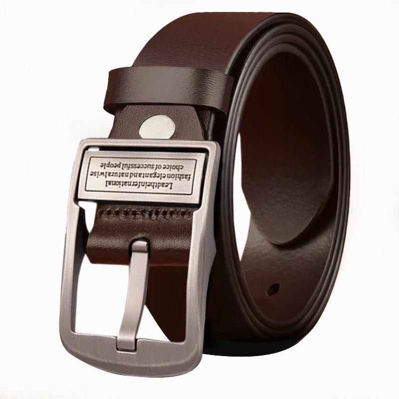Men's Genuine Leather Belt, 3.8cm Wide, Pin Buckle - Versatile for Business and Casual Wear