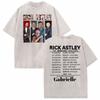 Rick Astley Reflection Tour  Print T Shirts Mens Clothing Washed Oversized Tshirts Vintage Short Sleeve T Shirt Streetwear