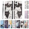 Leather Flip Phone Case For Sony 1 10 VII 1 5 10 VI 1 5 10 V 5 10 IV Cat Butterfly Pattern Wallet Card Holder Stand Cover Funda