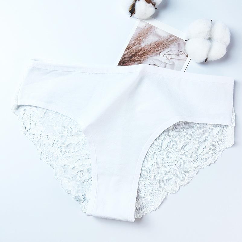 Elegant European & American Lace Panties: 40s Style, Semi-Transparent Mesh with Pure Cotton Crotch