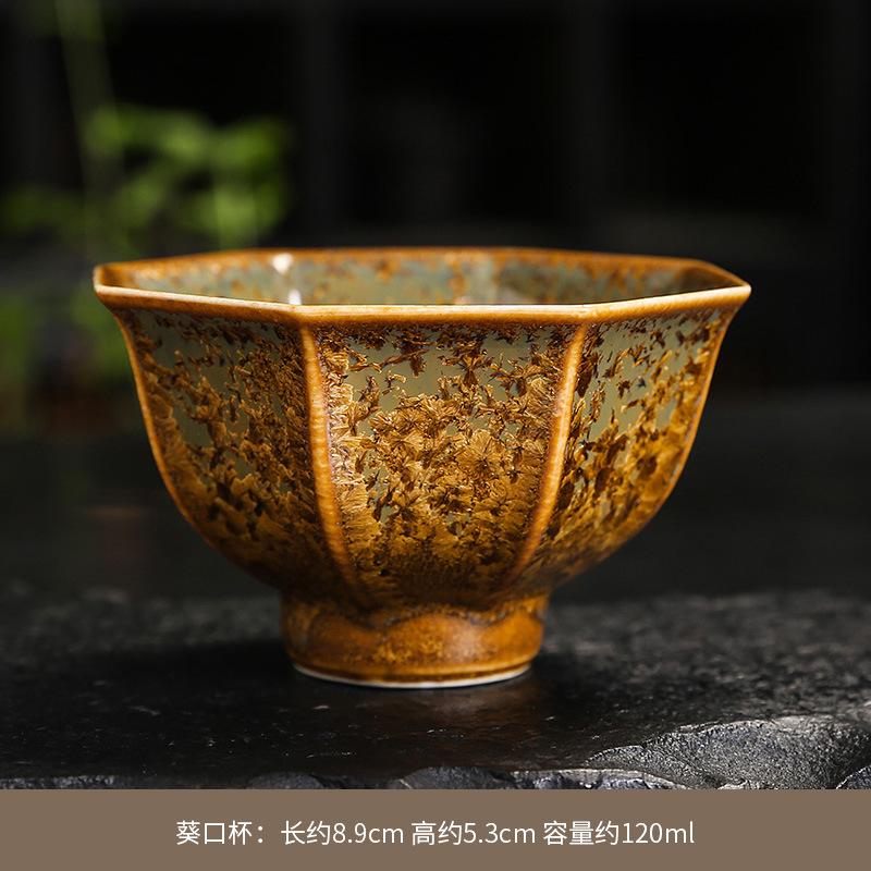 Ceramic Teacup Large Crystal Glaze Gongfu Tea Cup Personal Use Only Luxury Tea Mug For Home Office Desk Collection Gift