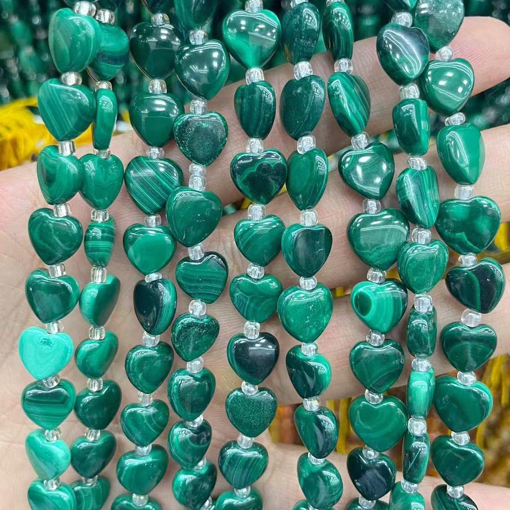 Pure Natural Malachite Tube & Oval Abacus Loose Beads for DIY Bracelet Jewelry