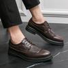 Office Men Dress Shoes lace up oxfords Pattern Men Formal Shoes Leather Luxury Fashion Groom Wedding Shoes Men suit Shoes