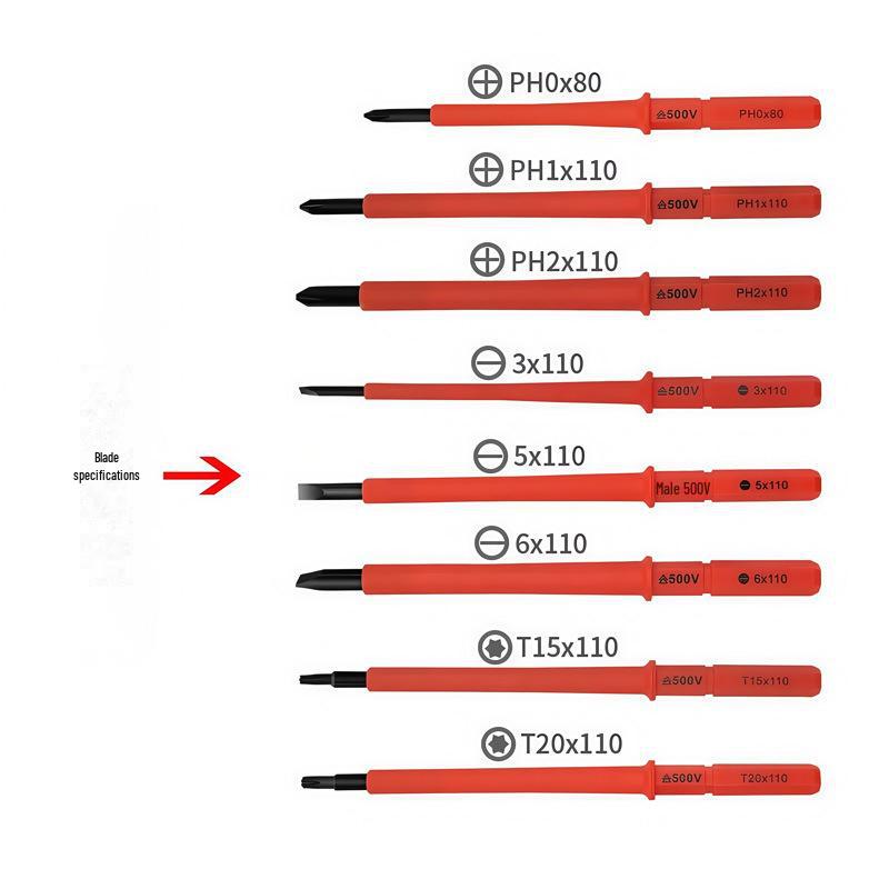 10-Piece Insulated Flat & Cross Screwdriver Set for Professional Electrical Repair